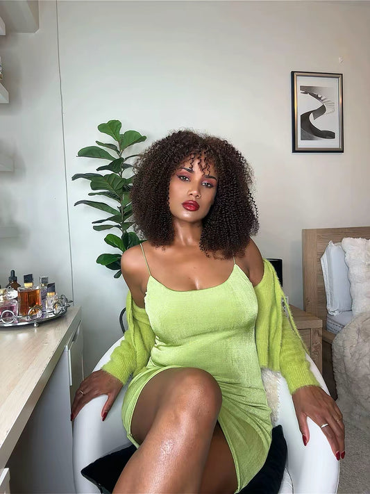 100% human hair Kinky curly 4x4 HD lace with bangs