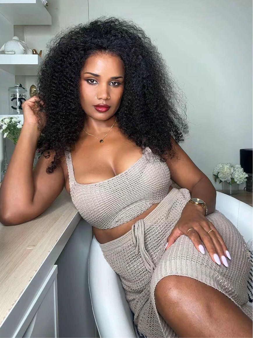 100% Raw Human hair/ Glue less 13x4 Burmese curly