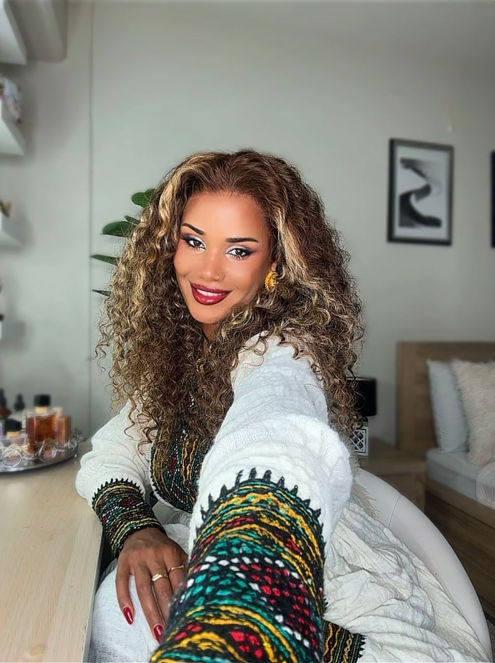 Brown highlighted wig/ 100/human hair 13x4 HD lace