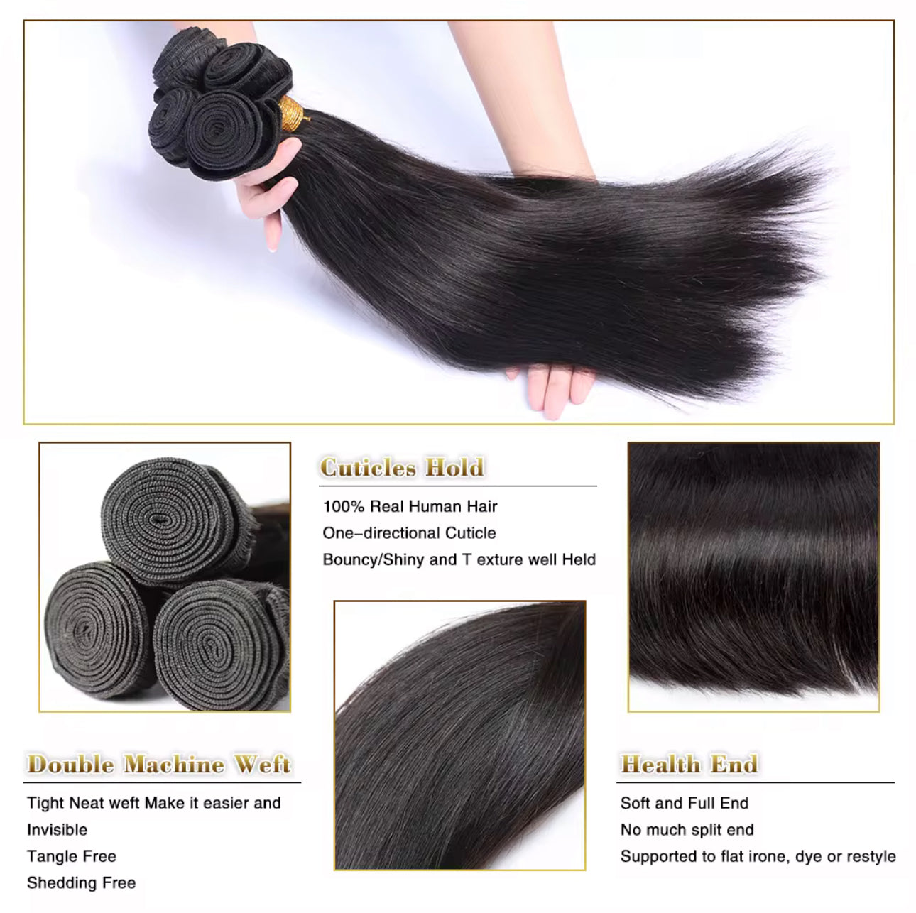 100% raw human hair bundle-Straight price starts from a single bundle