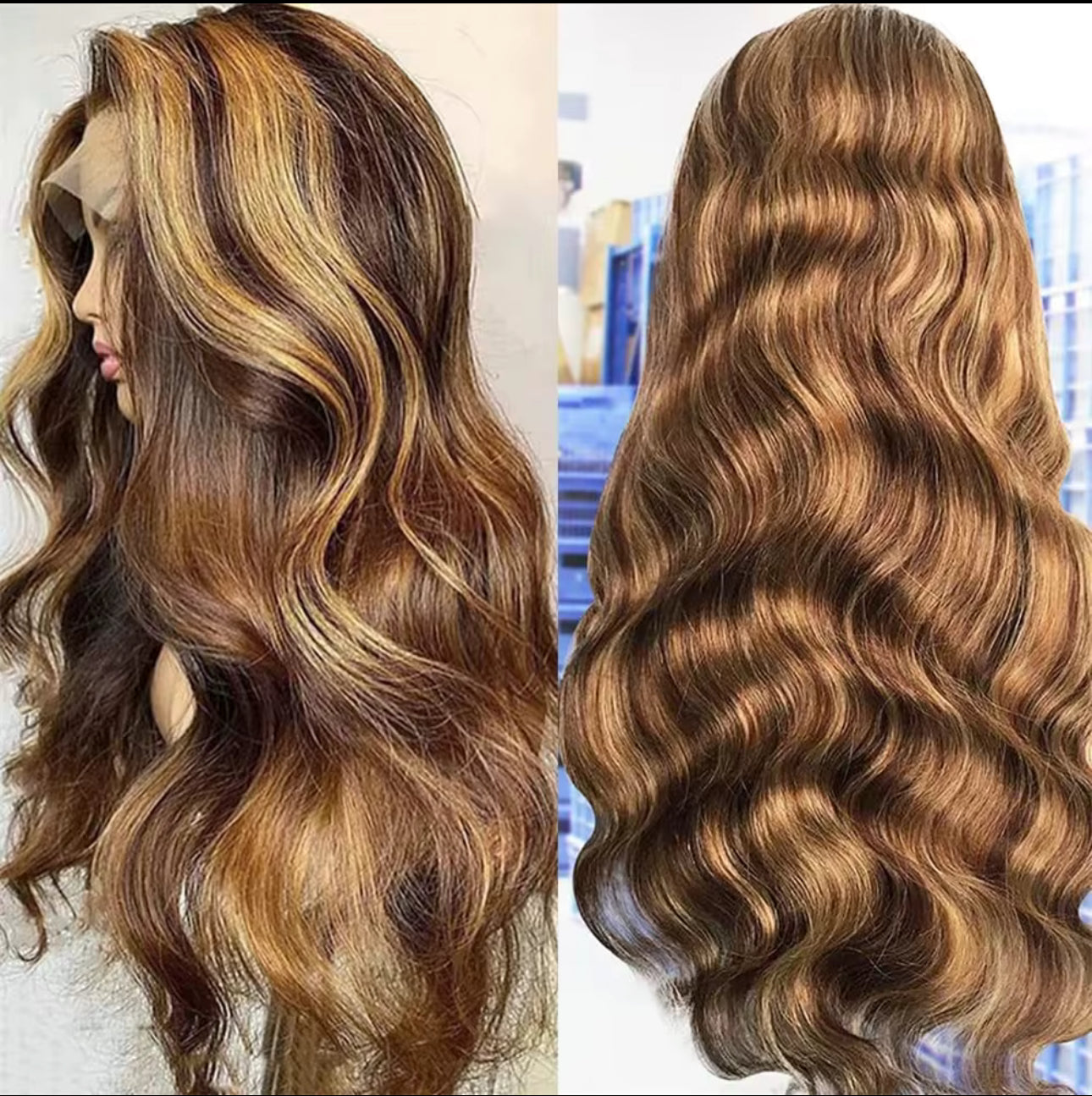 Brown Highlighted body wave bundles 100% human hair/ price is for one single bundle.