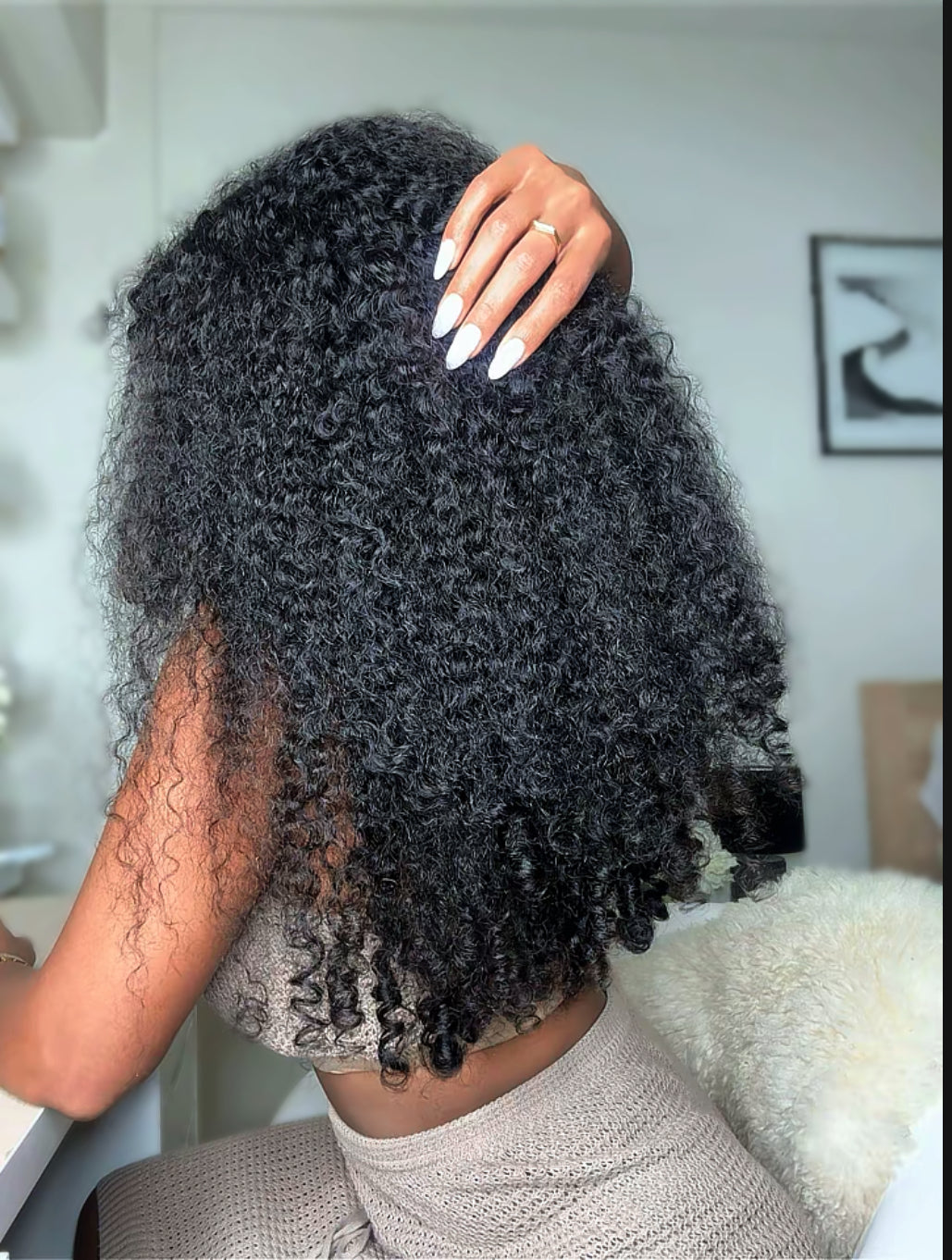 100% Raw Human hair/ Glue less 13x4 Burmese curly