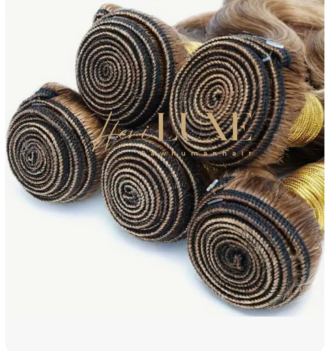 Brown Highlighted body wave bundles 100% human hair/ price is for one single bundle.