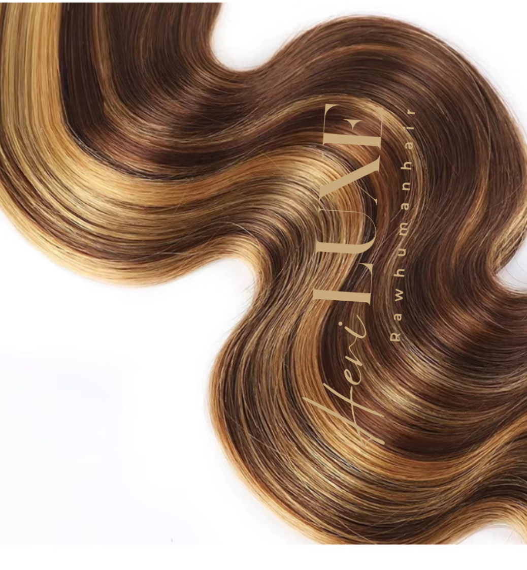 Brown Highlighted body wave bundles 100% human hair/ price is for one single bundle.
