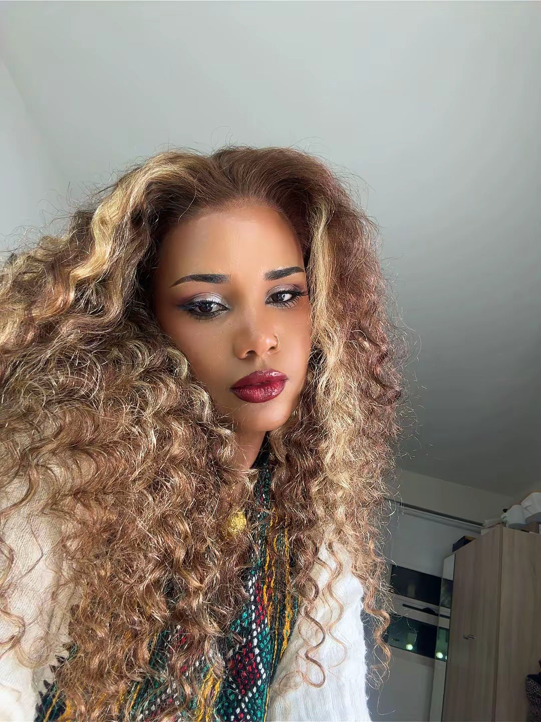 Brown highlighted wig/ 100/human hair 13x4 HD lace