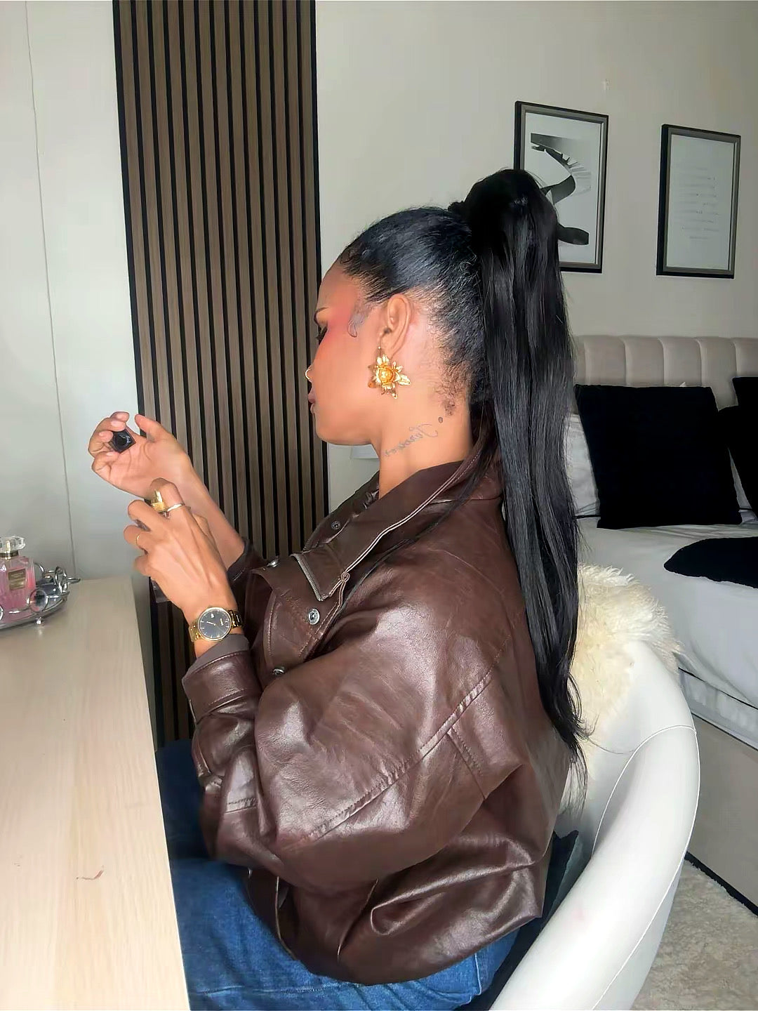 Straight ponytail 100% human hair