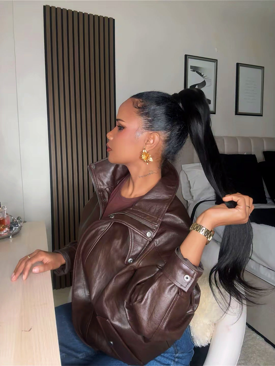 Straight ponytail 100% human hair