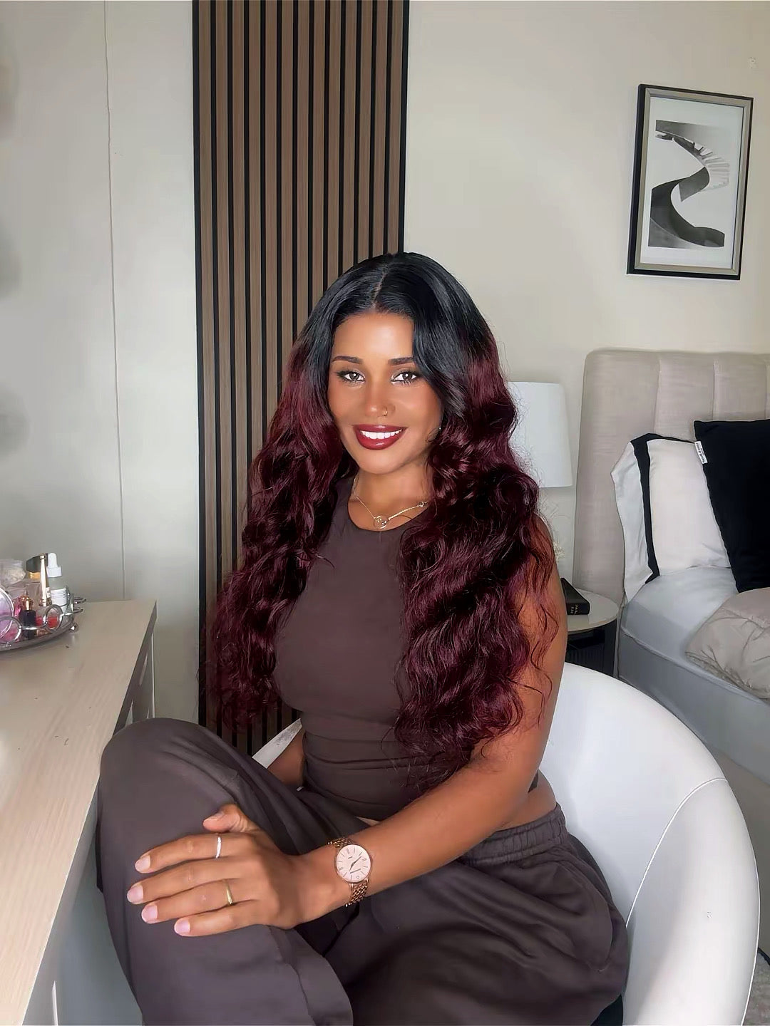 100% human hair Red cherry 5x5 HD lace