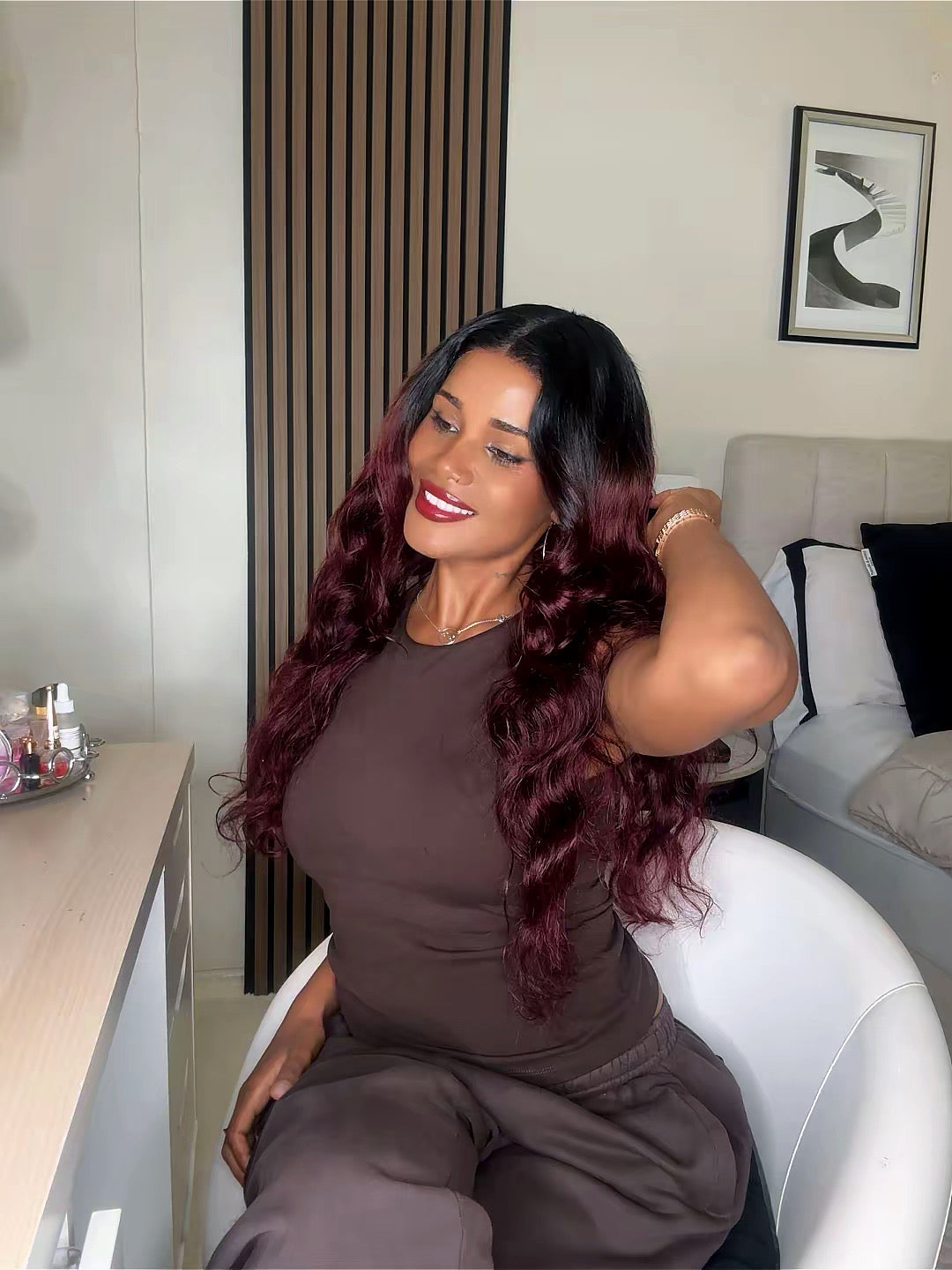 100% human hair Red cherry 5x5 HD lace